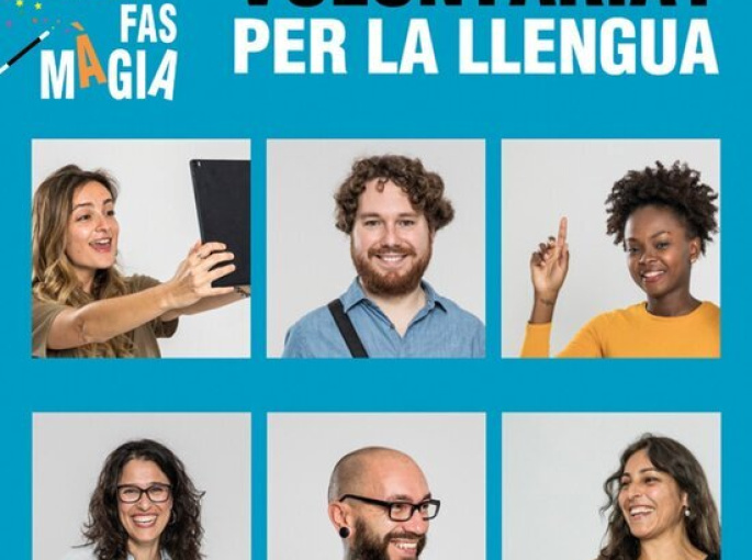 Cartell promocional del Voluntariat per la llengua